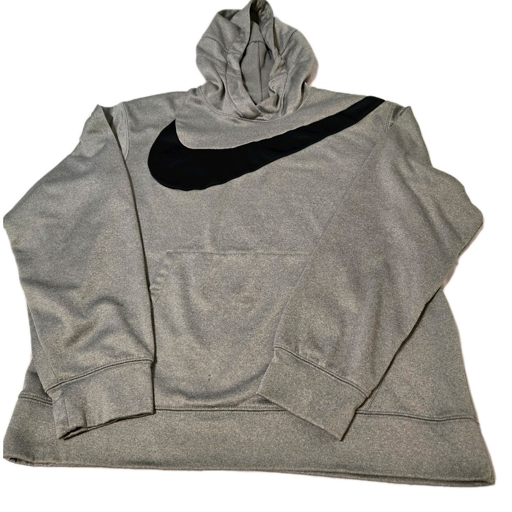 Nike Men's Swoosh Pull Over Hoodie, Therma Fit Kangaroo Pocket Size Medium